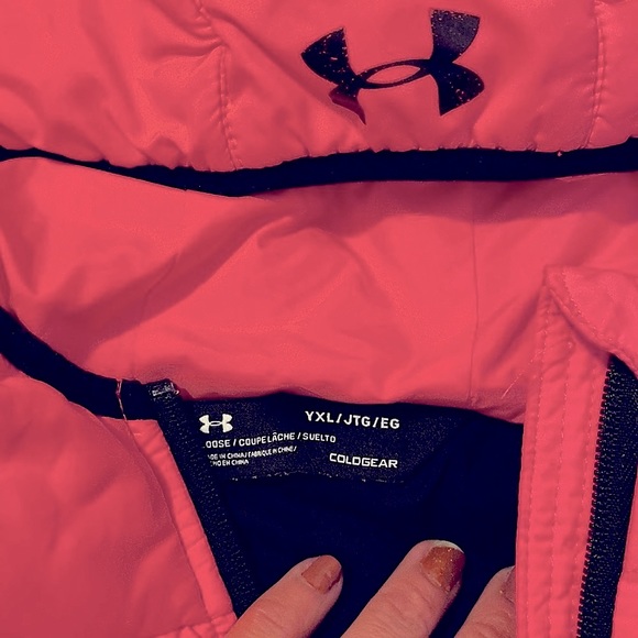 Under armor, hot pink, winter, puff jacket - Picture 2 of 2